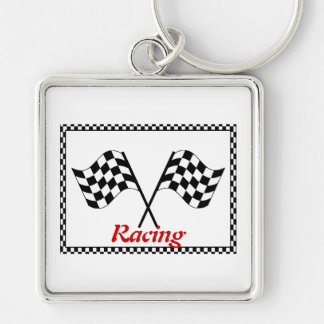Racing Checkerboard Flags Keychain