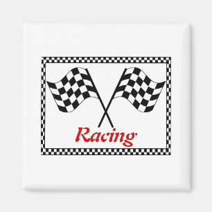 Racing Checkerboard Flags Magnet