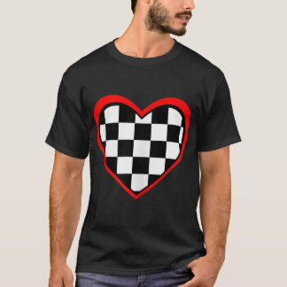 Racing Checkered Flag Heart Race Car T-Shirt