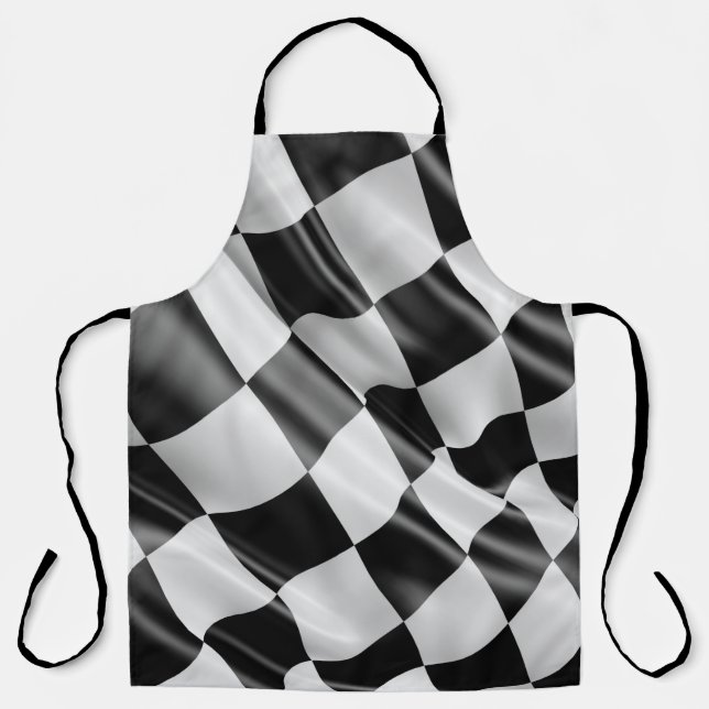Racing Checkered Flag Oval Track or Drag Race Apron (Front)