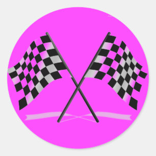 Racing Checkered Flags Classic Round Sticker