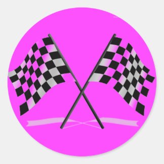 Racing Checkered Flags Classic Round Sticker