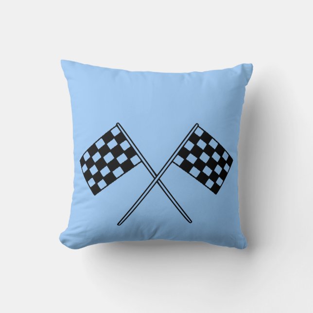 Racing Checkered Flags Throw Pillow (Front)