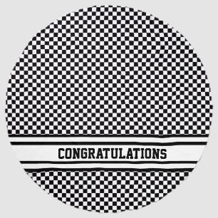 Racing Checkered Winners Flag Black and White Beach Towel
