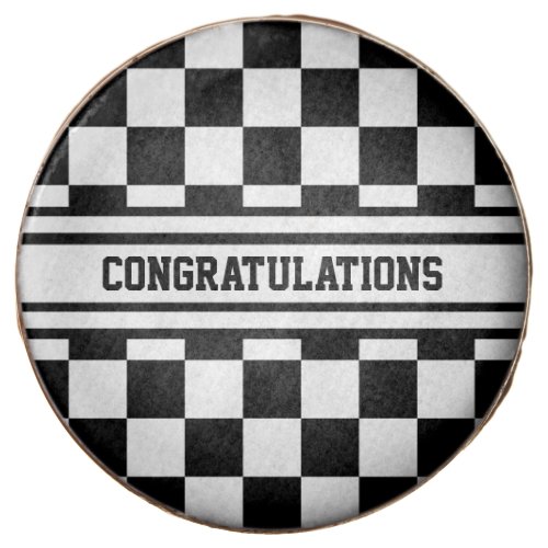 Racing Checkered Winners Flag Black and White Chocolate Covered Oreo