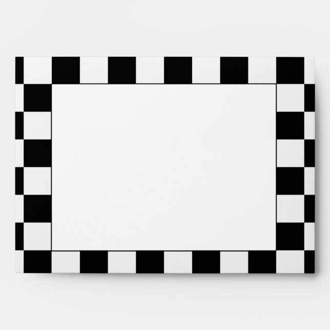 Racing Checkered Winners Flag Black and White Envelope (Front)