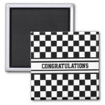 Racing Checkered Winners Flag Black And White Magnet at Zazzle