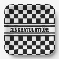 Racing Checkered Winners Flag Black and White