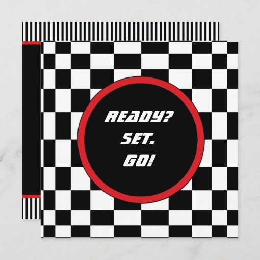 Racing Checkers Birthday Party Invitations Zazzle
