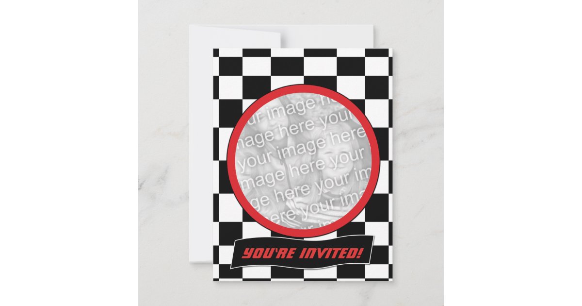 Racing Checkers Party Invitations Zazzle