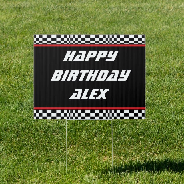 Racing Checkers Personalized Sign (Insitu)
