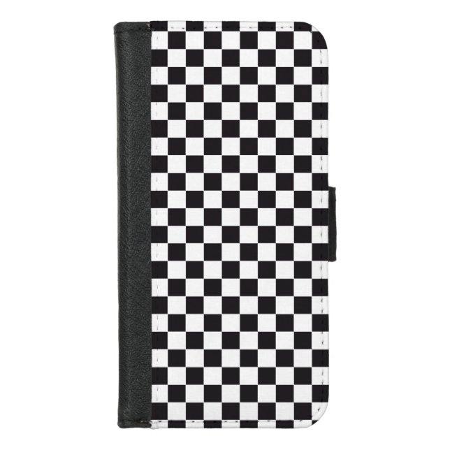 Racing / Chess Pattern - black iPhone Wallet Case (Front)