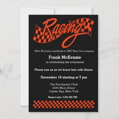 Racing choose your background color invitation