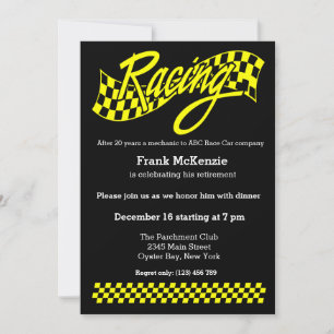 Racing, choose your background color invitation