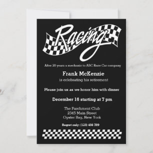 Racing, choose your background color invitation