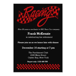 Racing, choose your background color invitation