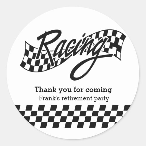 Racing Classic Round Sticker