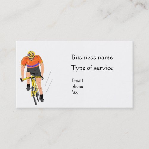 Racing Cyclist add text business name contact Business Card