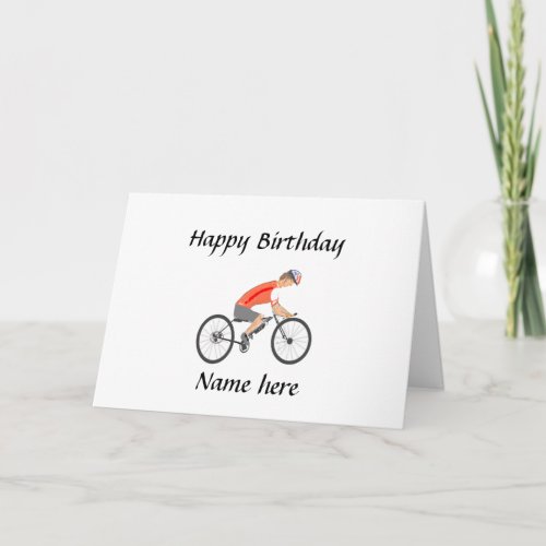 Racing Cyclist add text Card