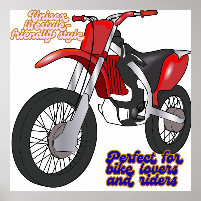 Racing Dirt Bike Art Poster (Front)