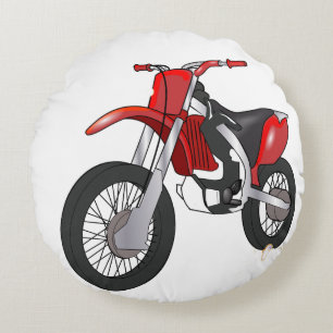 Racing Dirt Bike Art Round Pillow