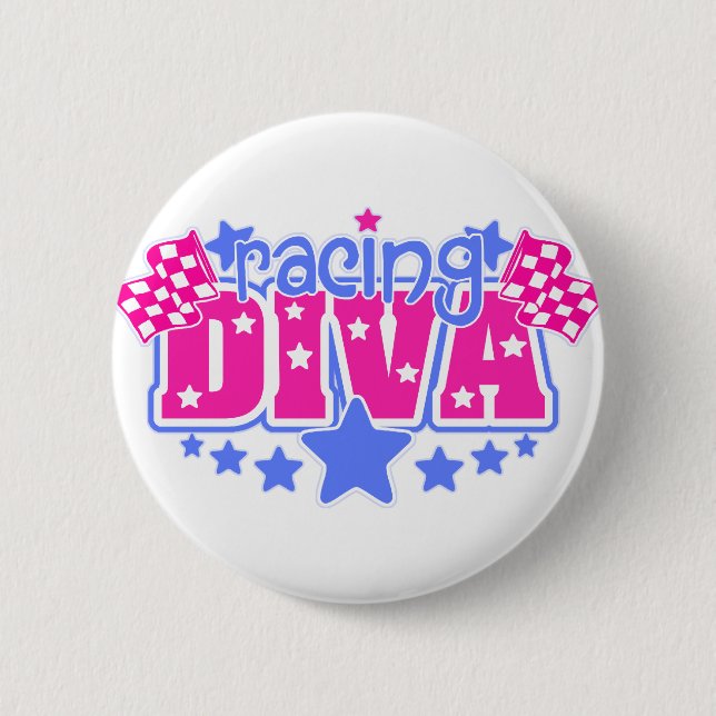 Racing Diva Pinback Button (Front)