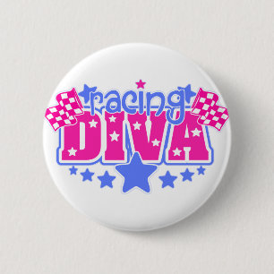 Racing Diva Pinback Button