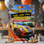 Racing Fast Car Birthday Party Invitation