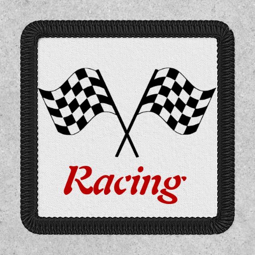 Racing Finish Flags Iron On Patch