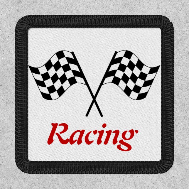 Racing Finish Flags Iron On Patch (Front)