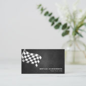 Racing Flag Automotive Business Card (Standing Front)