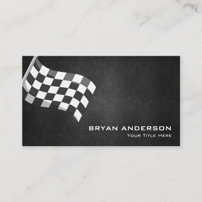Racing Flag Automotive Business Card (Front)