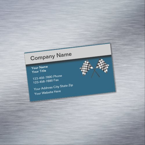 Racing Flag Automotive Business Card Magnets
