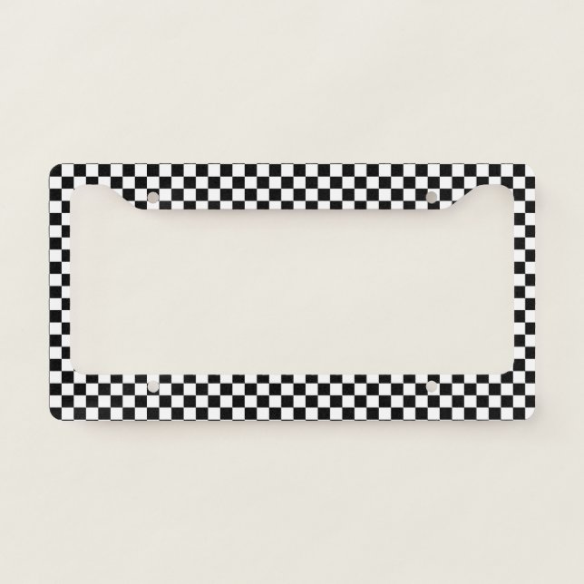 Racing Flag Checkered  License Plate Frame (Front)