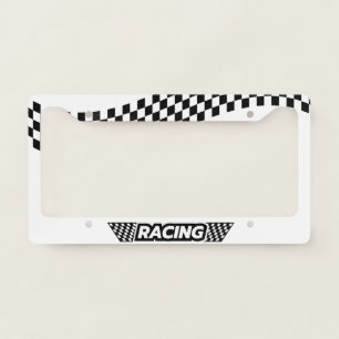 Racing Flag Checkered License Plate Frame