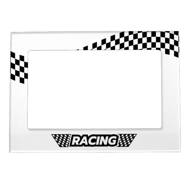Racing Flag Checkered Magnet Picture Frame (Front)