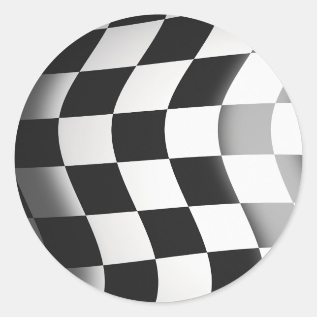 Racing Flag Classic Round Sticker (Front)
