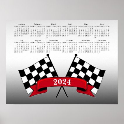 Racing Flags 2024 Calendar Poster