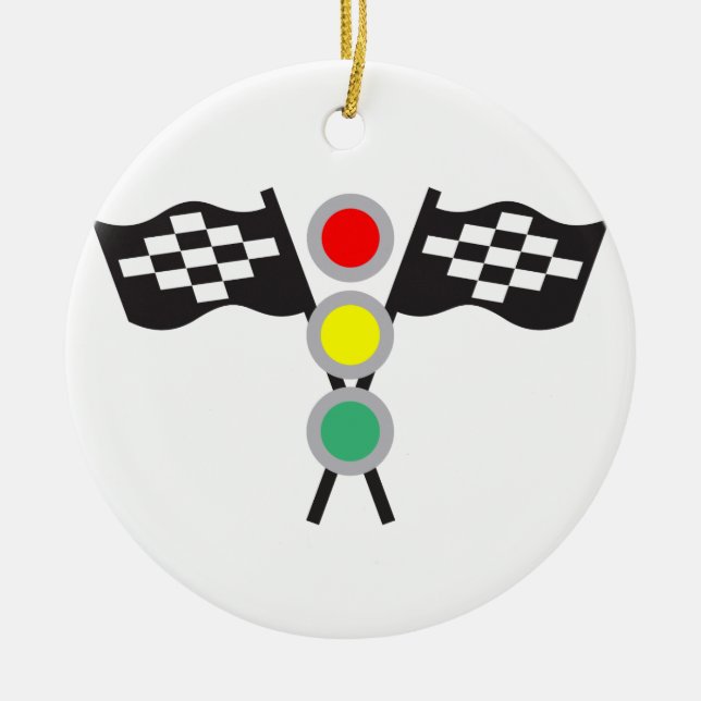 RACING FLAGS AND LIGHTS CERAMIC ORNAMENT (Front)