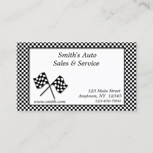 Customizable Racing Flags Business Card