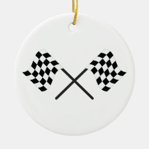 Racing Flags Ceramic Ornament