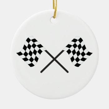 Racing Flags Ceramic Ornament by AnnTheGran at Zazzle