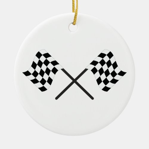 Racing Flags Ceramic Ornament