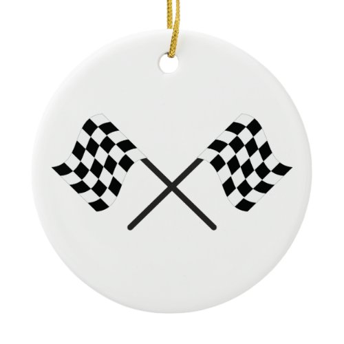 Racing Flags Ceramic Ornament