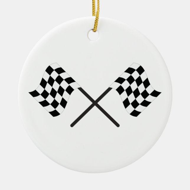 Racing Flags Ceramic Ornament (Front)