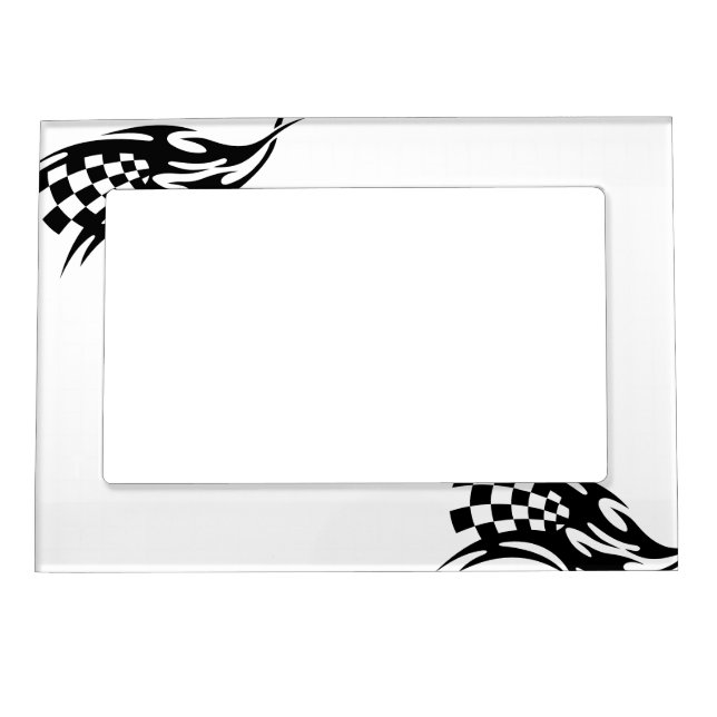 Racing Flags Checkered Magnet Picture Frame (Front)