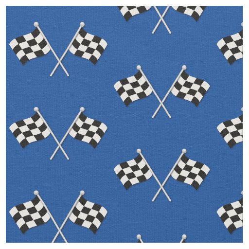 Racing Flags Cute Blue Fabric