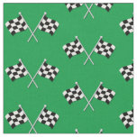 Racing Flags Cute Green Fabric