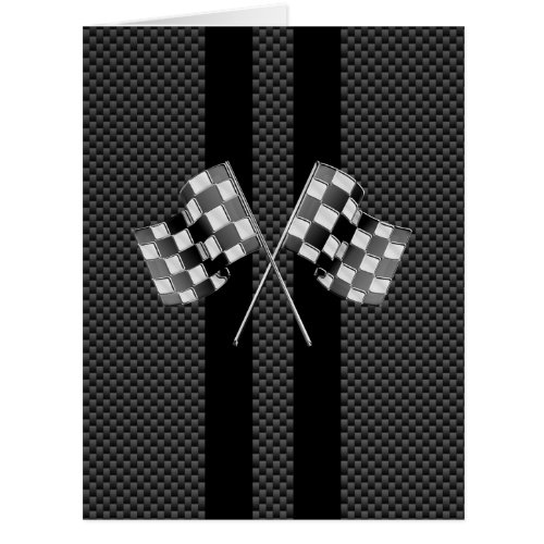 Racing Flags on Stripes Carbon Fiber Like Style