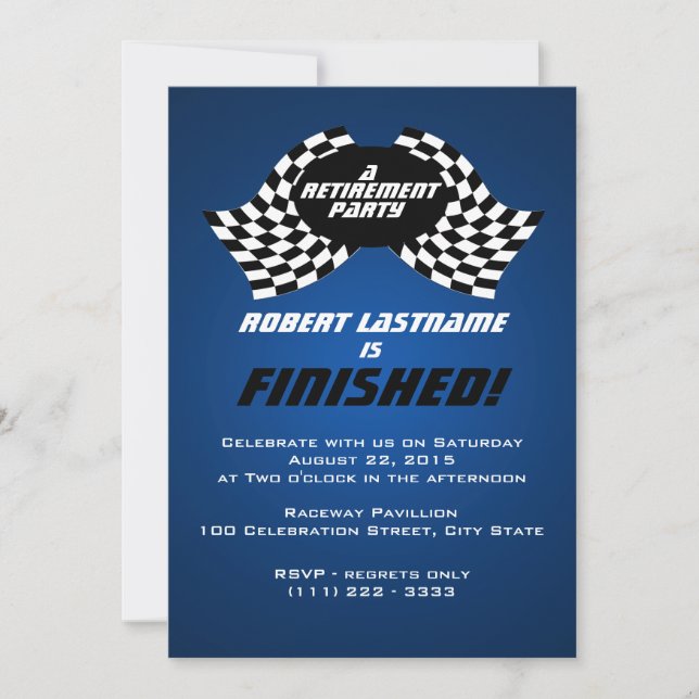 Racing Flags Retirement Party Invitation (Front)